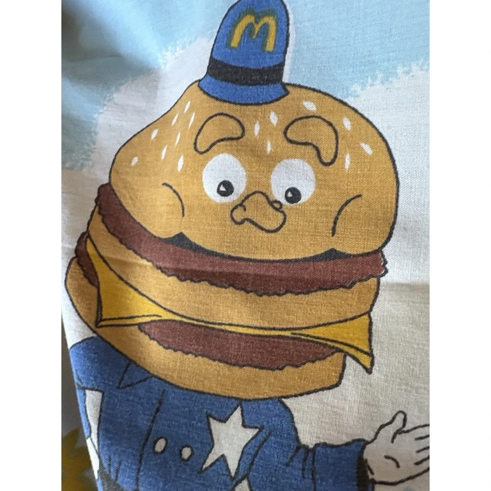 Vintage McDonalds McDonaldland ONE Twin Sheet Flat Ronald Grimace Captain